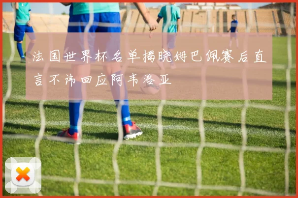 法国世界杯名单揭晓姆巴佩赛后直言不讳回应阿韦洛亚
